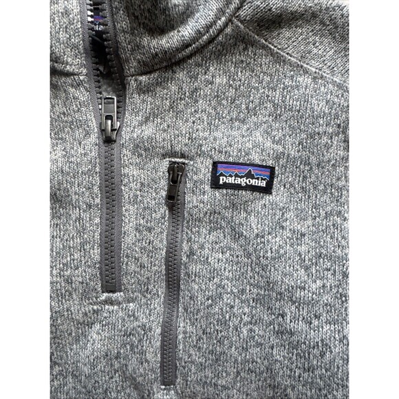 Patagonia Jacket Youth M 10 Sweater Fleece Pullover 1/4 Zip Gray Polyester - Picture 2 of 7